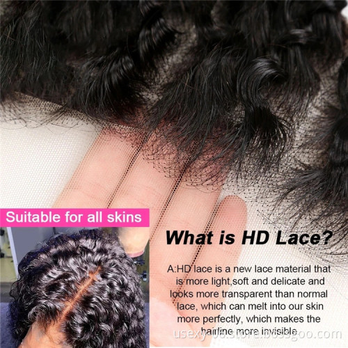 Natural color bone straight 100% human hair hd lace front wig 5x5 lace closure peruvian human hair natural wigs with baby hair